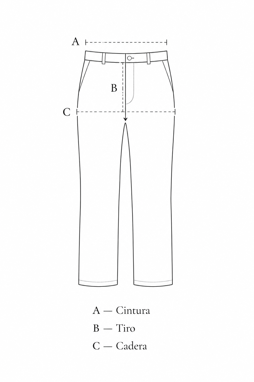 Guía de medidas para pantalones
