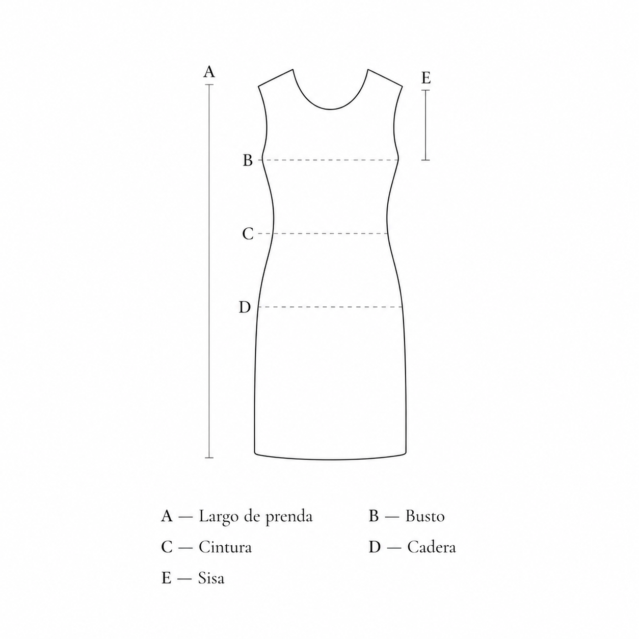 Guía de medidas para vestidos