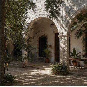 Patio yucateco, origen de JV Ropa Típica
